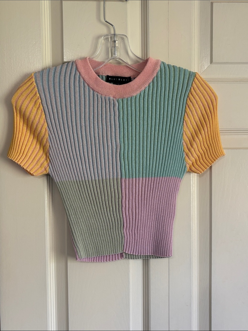 DIL Pastel Colorblock Ribbed Knit Top - Multicolor - Picture 2 of 7